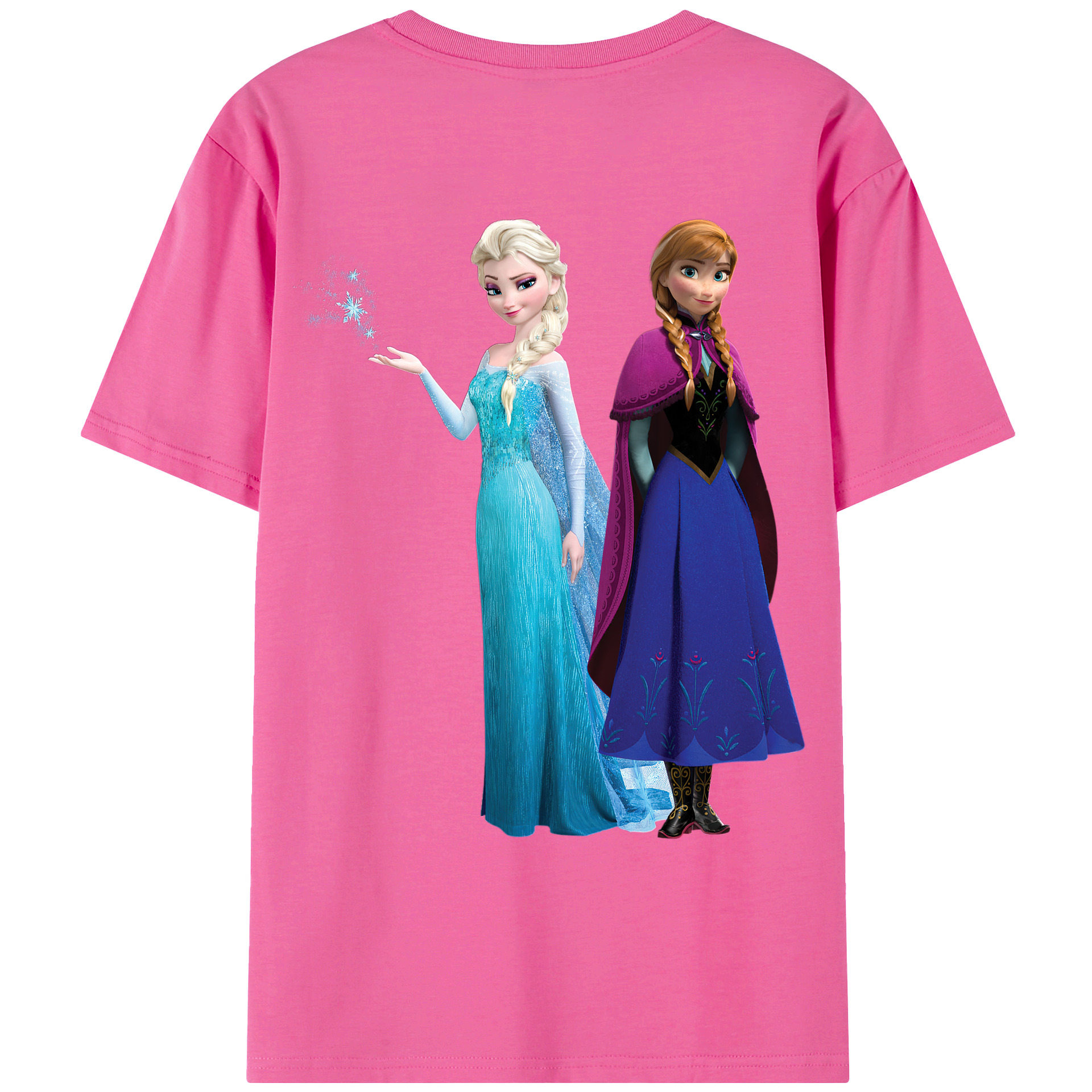 （画像用） アナと雪の女王 アンナ エルサ Frozen Anna Elsa レディース半袖Tシャツ(バックプリント)